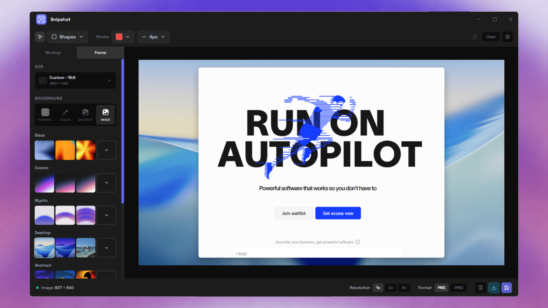 Snipshot Application Preview